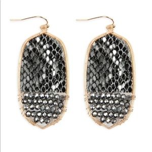 Oval Snakeskin Earrings NWT